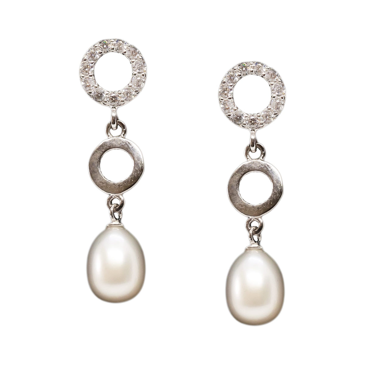 Hanging Pearl Stud Earrings