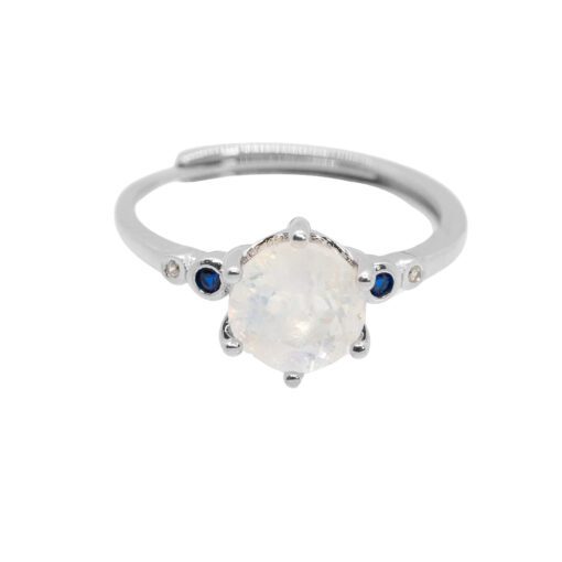 Silver Moon Stone Ring