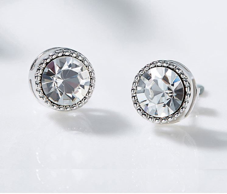 Rhodium Plated Swarovski Earrings