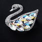 Multicolored Swan Brooch