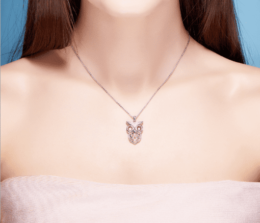 Piercing Owl Swarovski Necklace