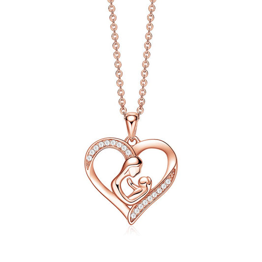 Rose Gold Mother And Child Necklace