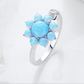 Pale Blue Floral Cut Rings