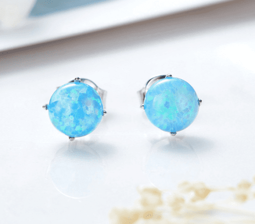 Sky Blue Opal Studs