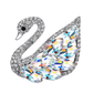 Multicolored Swan Brooch