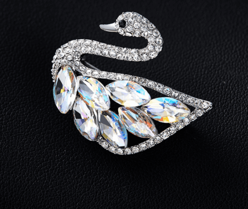 Multicolored Swan Brooch