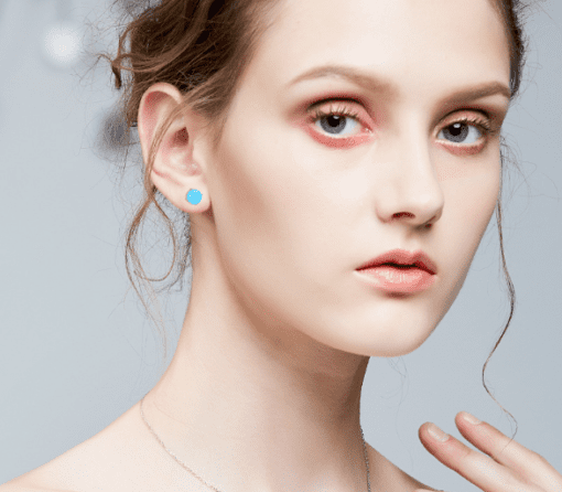 Sky Blue Opal Studs