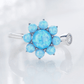 Pale Blue Floral Cut Rings