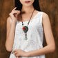 Red And Obsidian Rose Necklace