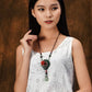 Red And Obsidian Rose Necklace