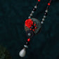 Red And Obsidian Rose Necklace