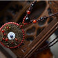 Crimson Gold Flower Necklace