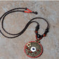 Crimson Gold Flower Necklace