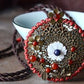 Crimson Gold Flower Necklace
