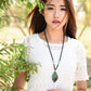 Double Feather Jade Stone Necklace