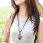 Double Feather Jade Stone Necklace