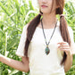Double Feather Jade Stone Necklace