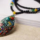 Double Feather Jade Stone Necklace
