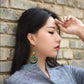 Circular Jade And Lime Earrings