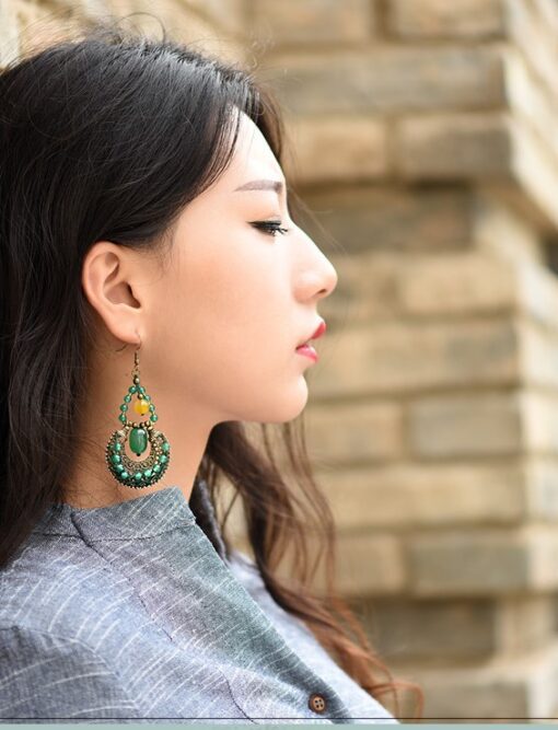 Circular Jade And Lime Earrings