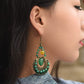 Circular Jade And Lime Earrings