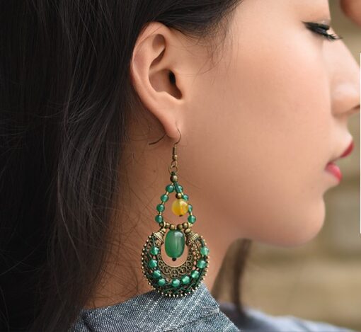 Circular Jade And Lime Earrings