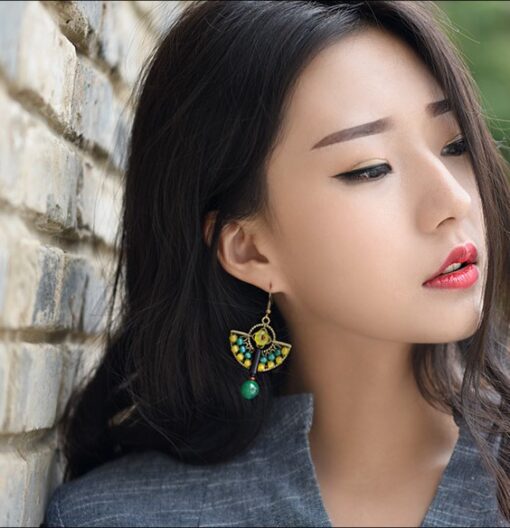 Lime Peacock Earrings