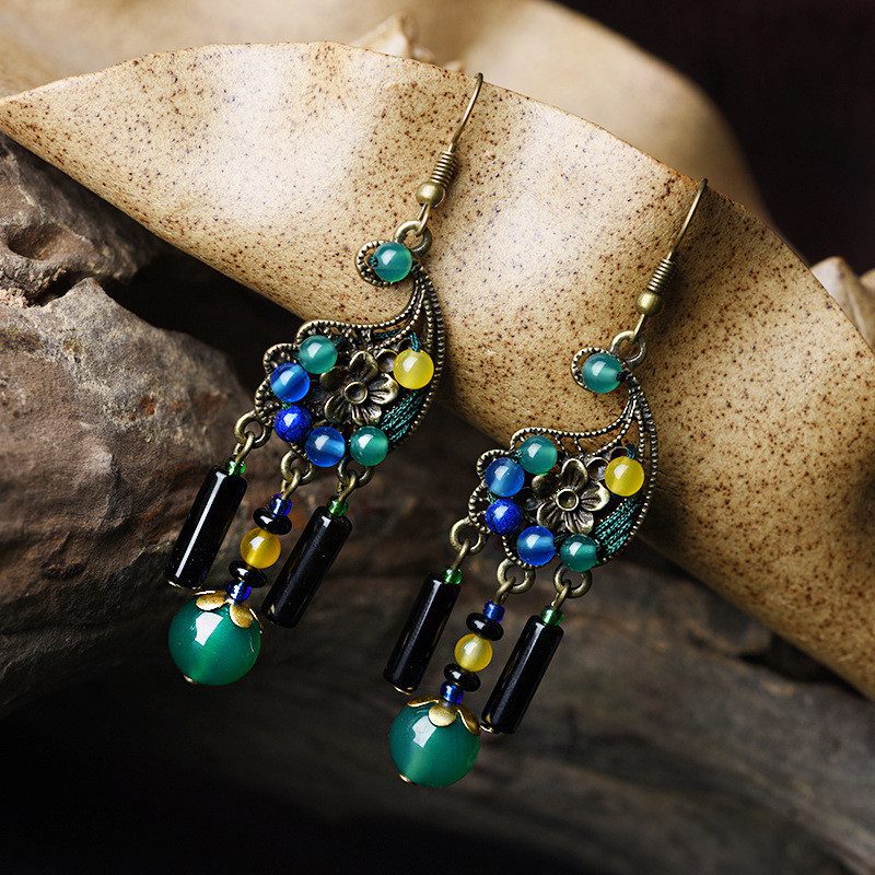 Peacock Curve Earrings