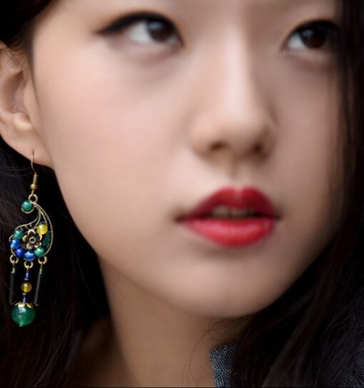 Peacock Curve Earrings