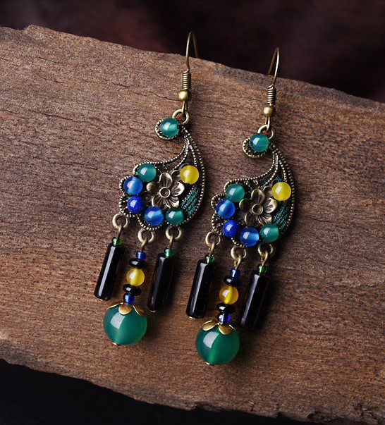 Peacock Curve Earrings