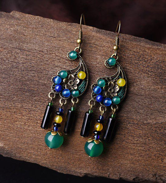 Peacock Curve Earrings