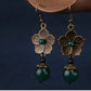 Golden Emerald Earring