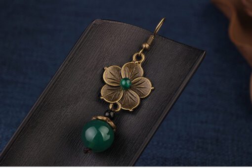 Golden Emerald Earring