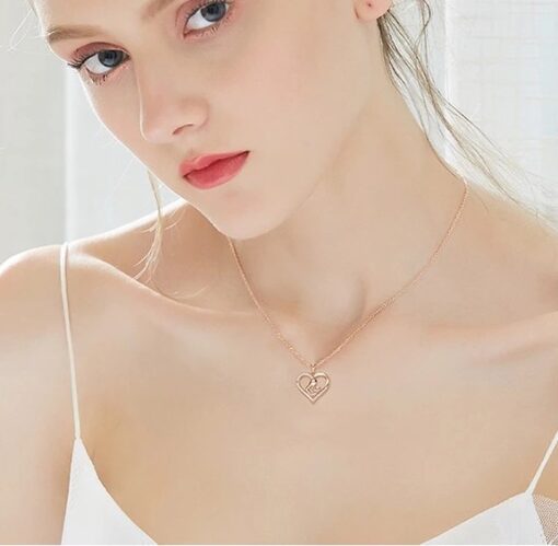 Rose Gold Mother And Child Necklace