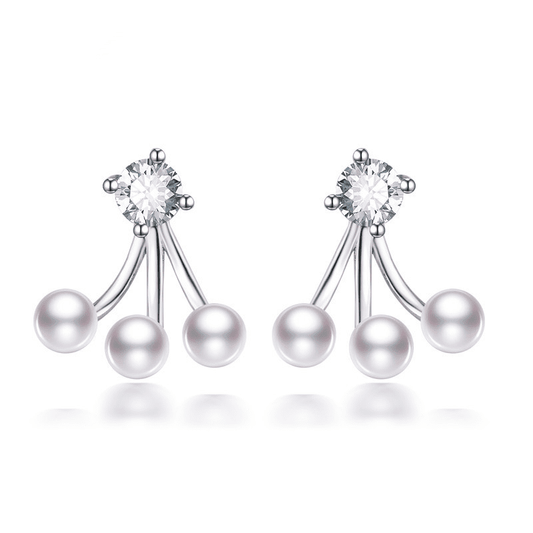 Poseidon's Trident Pearl Earrings