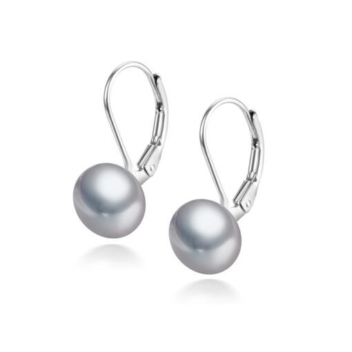 Curved Silver Grey Earrings