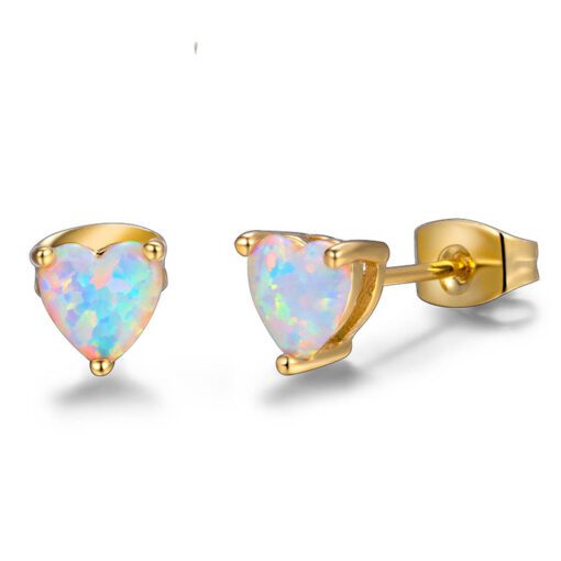 Opal Heart Earrings