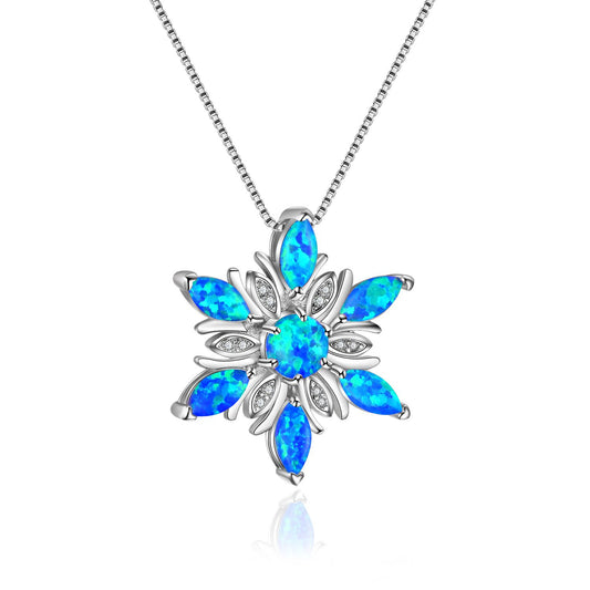 Azure Snowflake Necklace
