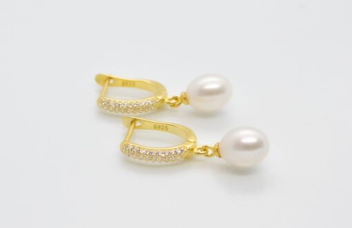 U-Shaped Carved Gold Earrings