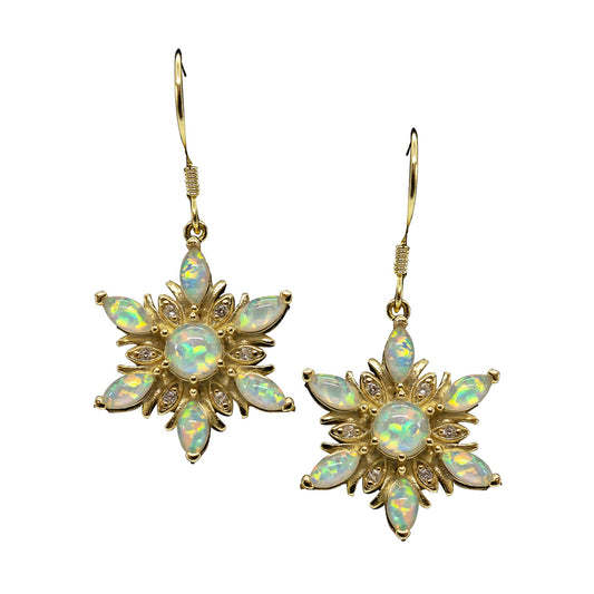 Greenish Blue Opal Hook Earrings