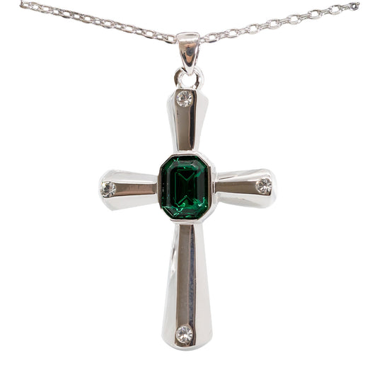 Onyx Cross Swarovski Necklace.