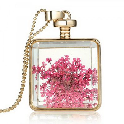 Pink Carnation Square Charm