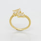 Crystal Yellow Gold Ring
