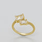 Crystal Yellow Gold Ring