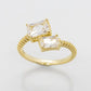 Crystal Yellow Gold Ring