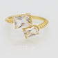 Crystal Yellow Gold Ring