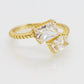 Crystal Yellow Gold Ring