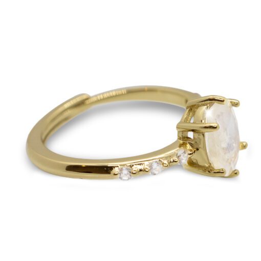 Oval Moon Stone Gold Ring