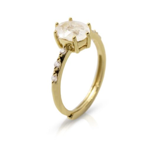 Oval Moon Stone Gold Ring