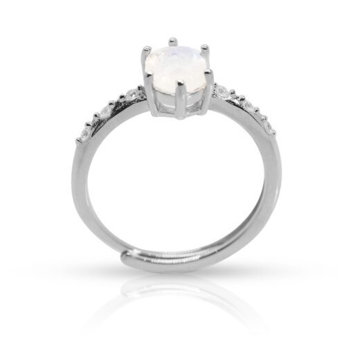 Oval Moon Stone Silver Ring